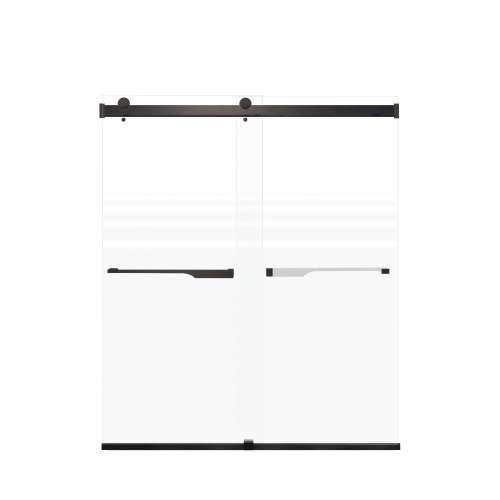 Brevity 60-in X 70-in By-Pass Shower Door with 5/16-in Frost Glass and Juliette Handle, Matte Black