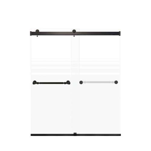 Samuel Mueller Brevity 60-in X 70-in By-Pass Shower Door with 5/16-in Frost Glass and Nicholson Handle, Matte Black