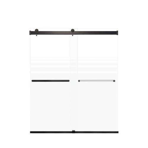 Brevity 60-in X 70-in By-Pass Shower Door with 5/16-in Frost Glass and Royston Handle, Matte Black