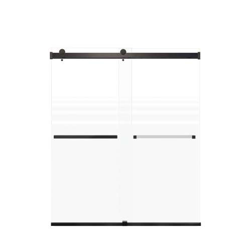 Samuel Mueller Brevity 60-in X 70-in By-Pass Shower Door with 5/16-in Frost Glass and Sampson Handle, Matte Black