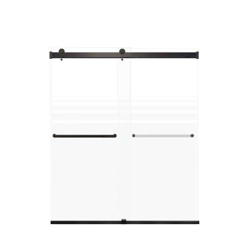 Brevity 60-in X 70-in By-Pass Shower Door with 5/16-in Frost Glass and Tyler Handle, Matte Black