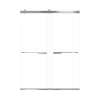 Brevity 60-in X 80-in By-Pass Shower Door with 5/16-in Clear Glass and Juliette Handle, Brushed Stainless