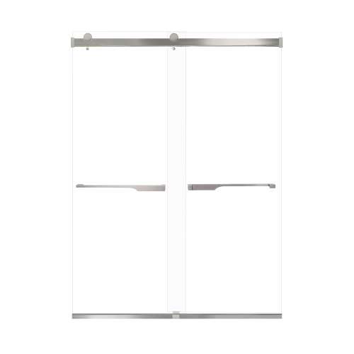 Brevity 60-in X 80-in By-Pass Shower Door with 5/16-in Clear Glass and Juliette Handle, Brushed Stainless