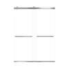 Brevity 60-in X 80-in By-Pass Shower Door with 5/16-in Clear Glass and Royston Handle, Brushed Stainless