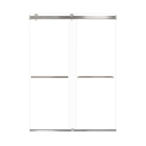 Samuel Mueller Brevity 60-in X 80-in By-Pass Shower Door with 5/16-in Clear Glass and Sampson Handle, Brushed Stainless