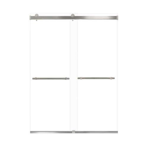 Samuel Mueller Brevity 60-in X 80-in By-Pass Shower Door with 5/16-in Clear Glass and Barrington Knurled Handle, Brushed Stainless