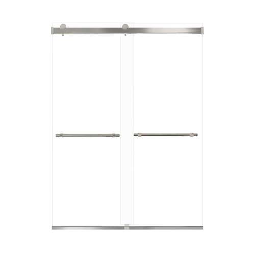 Brevity 60-in X 80-in By-Pass Shower Door with 5/16-in Clear Glass and Barrington Plain Handle, Brushed Stainless