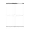 Brevity 60-in X 80-in By-Pass Shower Door with 5/16-in Clear Glass and Contour Handle, Brushed Stainless