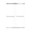 Brevity 60-in X 80-in By-Pass Shower Door with 5/16-in Clear Glass and Nicholson Handle, Brushed Stainless