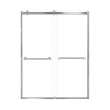 Brevity 60-in X 80-in By-Pass Shower Door with 5/16-in Clear Glass and Nicholson Handle, Brushed Stainless