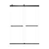 Brevity 60-in X 80-in By-Pass Shower Door with 5/16-in Clear Glass and Barrington Knurled Handle, Matte Black