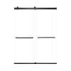 Brevity 60-in X 80-in By-Pass Shower Door with 5/16-in Clear Glass and Contour Handle, Matte Black