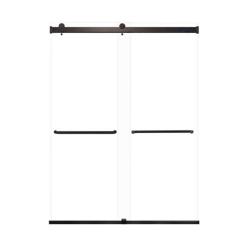 Samuel Mueller Brevity 60-in X 80-in By-Pass Shower Door with 5/16-in Clear Glass and Contour Handle, Matte Black