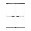Brevity 60-in X 80-in By-Pass Shower Door with 5/16-in Clear Glass and Juliette Handle, Matte Black