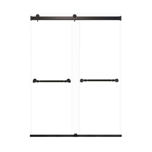 Samuel Mueller Brevity 60-in X 80-in By-Pass Shower Door with 5/16-in Clear Glass and Nicholson Handle, Matte Black