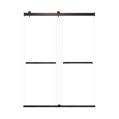 Brevity 60-in X 80-in By-Pass Shower Door with 5/16-in Clear Glass and Royston Handle, Matte Black