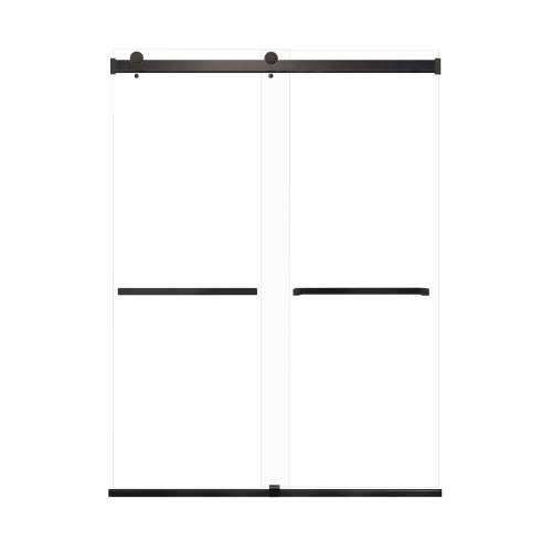 Samuel Mueller Brevity 60-in X 80-in By-Pass Shower Door with 5/16-in Clear Glass and Sampson Handle, Matte Black