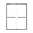Brevity 60-in X 80-in By-Pass Shower Door with 5/16-in Clear Glass and Sampson Handle, Matte Black