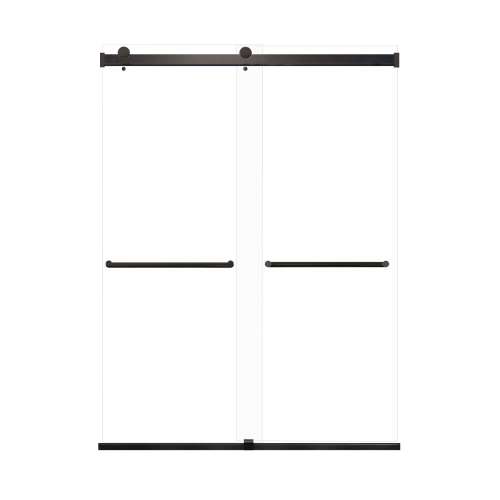 Brevity 60-in X 80-in By-Pass Shower Door with 5/16-in Clear Glass and Tyler Handle, Matte Black