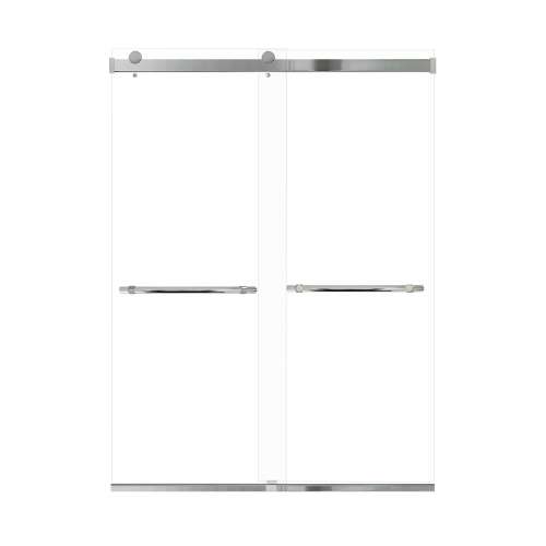 Brevity 60-in X 80-in By-Pass Shower Door with 5/16-in Clear Glass and Barrington Plain Handle, Polished Chrome