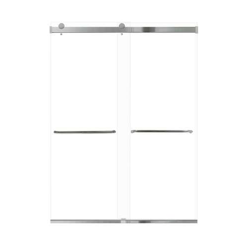 Brevity 60-in X 80-in By-Pass Shower Door with 5/16-in Clear Glass and Contour Handle, Polished Chrome