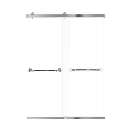 Brevity 60-in X 80-in By-Pass Shower Door with 5/16-in Clear Glass and Nicholson Handle, Polished Chrome