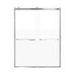 Brevity 60-in X 80-in By-Pass Shower Door with 5/16-in Frost Glass and Juliette Handle, Brushed Stainless