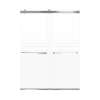 Brevity 60-in X 80-in By-Pass Shower Door with 5/16-in Frost Glass and Sampson Handle, Brushed Stainless