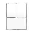 Brevity 60-in X 80-in By-Pass Shower Door with 5/16-in Frost Glass and Tyler Handle, Brushed Stainless