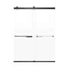 Brevity 60-in X 80-in By-Pass Shower Door with 5/16-in Frost Glass and Juliette Handle, Matte Black