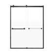 Brevity 60-in X 80-in By-Pass Shower Door with 5/16-in Frost Glass and Nicholson Handle, Matte Black