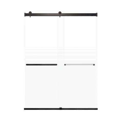 Samuel Mueller Brevity 60-in X 80-in By-Pass Shower Door with 5/16-in Frost Glass and Royston Handle, Matte Black