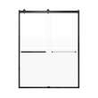 Brevity 60-in X 80-in By-Pass Shower Door with 5/16-in Frost Glass and Royston Handle, Matte Black