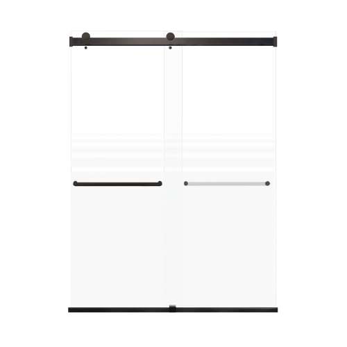 Brevity 60-in X 80-in By-Pass Shower Door with 5/16-in Frost Glass and Tyler Handle, Matte Black