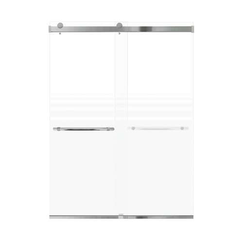Brevity 60-in X 80-in By-Pass Shower Door with 5/16-in Frost Glass and Barrington Plain Handle, Polished Chrome