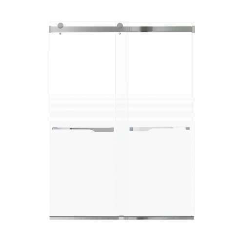 Brevity 60-in X 80-in By-Pass Shower Door with 5/16-in Frost Glass and Juliette Handle, Polished Chrome