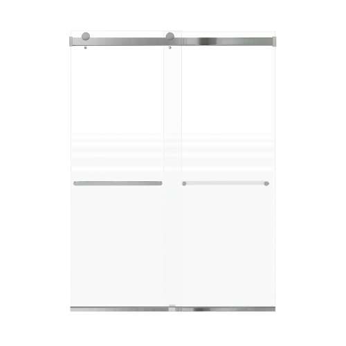 Brevity 60-in X 80-in By-Pass Shower Door with 5/16-in Frost Glass and Royston Handle, Polished Chrome