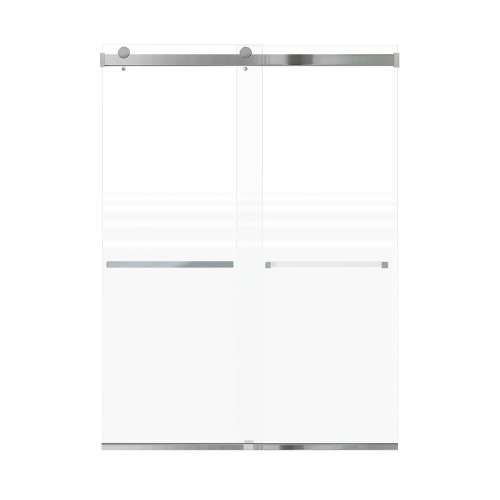 Brevity 60-in X 80-in By-Pass Shower Door with 5/16-in Frost Glass and Sampson Handle, Polished Chrome