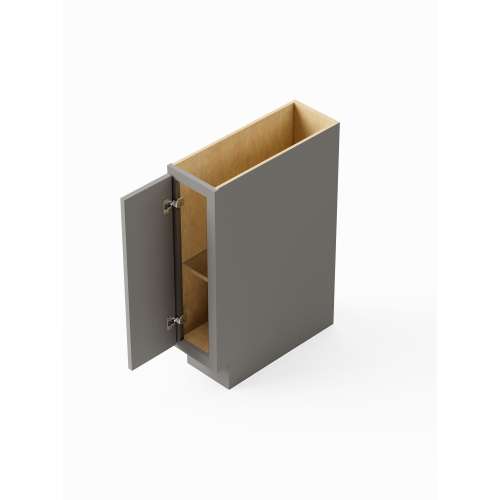 SMBT9L-ASM-FR02-LG Framington 9-in x 24-in x 35-in Assembled Latitude Tray Base Cabinet With Left-Hand Opening Door, Light Grey