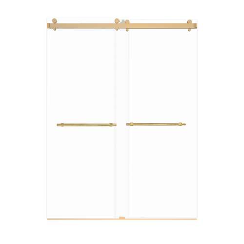 Bradley 60-in X 80-in By-Pass Shower Door with 3/8-in Clear Glass and Barrington Knurled Handle, Champagne Bronze