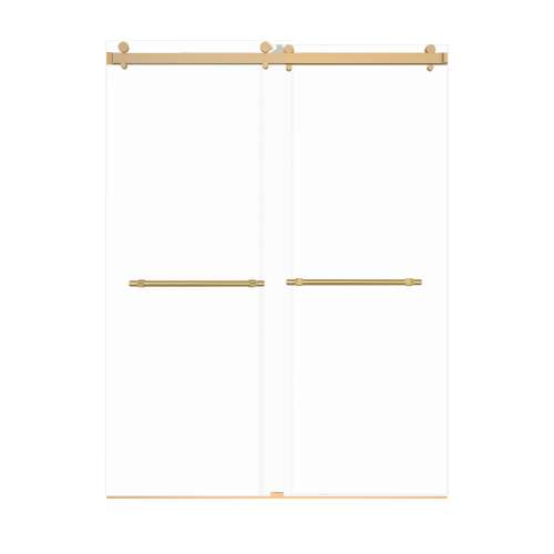 Samuel Mueller Bradley 60-in X 80-in By-Pass Shower Door with 3/8-in Clear Glass and Barrington Plain Handle, Champagne Bronze