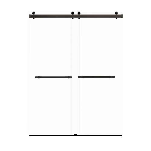 Samuel Mueller Bradley 60-in X 80-in By-Pass Shower Door with 3/8-in Clear Glass and Barrington Plain Handle, Matte Black