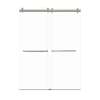 Samuel Mueller Bradley 60-in X 80-in By-Pass Shower Door with 3/8-in Clear Glass and Contour Handle, Brushed Stainless