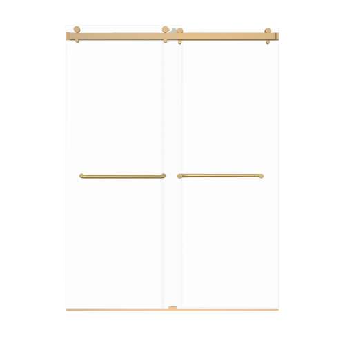Bradley 60-in X 80-in By-Pass Shower Door with 3/8-in Clear Glass and Contour Handle, Champagne Bronze