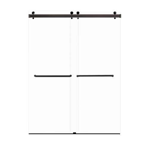 Bradley 60-in X 80-in By-Pass Shower Door with 3/8-in Low Iron Glass and Contour Handle, Matte Black