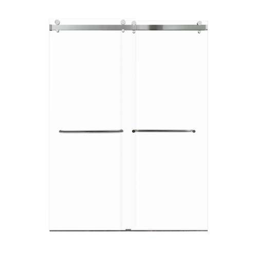 Bradley 60-in X 80-in By-Pass Shower Door with 3/8-in Low Iron Glass and Contour Handle, Polished Chrome