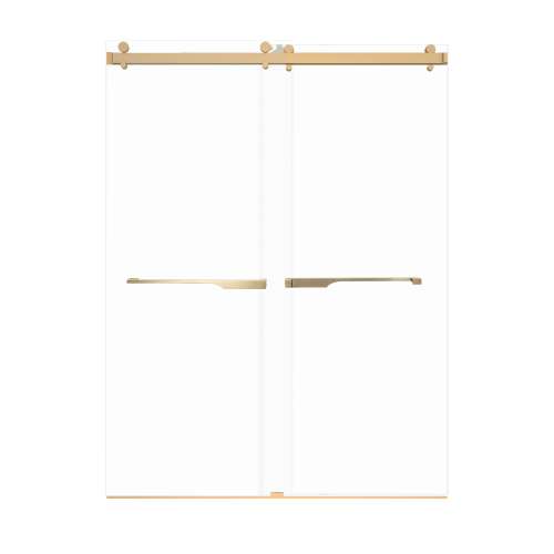 Bradley 60-in X 80-in By-Pass Shower Door with 3/8-in Clear Glass and Juliette Handle, Champagne Bronze