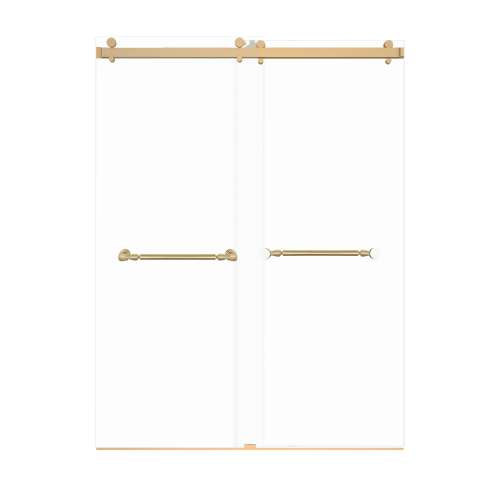Bradley 60-in X 80-in By-Pass Shower Door with 3/8-in Clear Glass and Nicholson Handle, Champagne Bronze