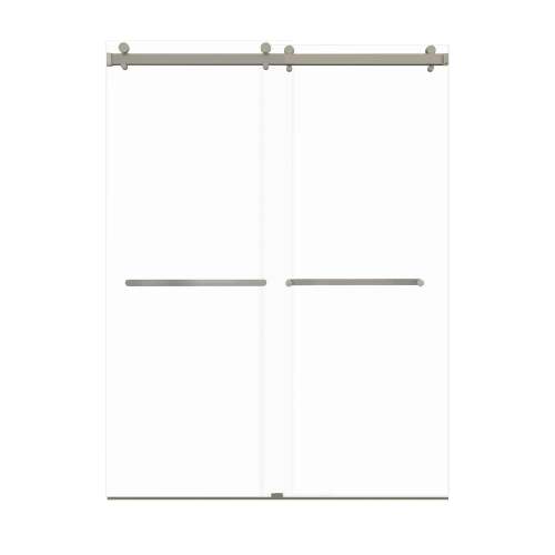 Samuel Mueller Bradley 60-in X 80-in By-Pass Shower Door with 3/8-in Low Iron Glass and Royston Handle, Brushed Stainless