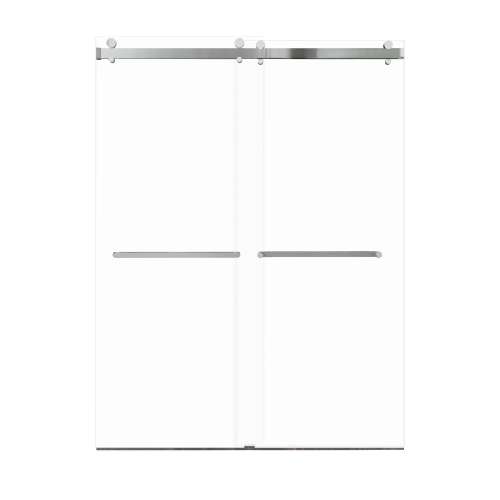 Bradley 60-in X 80-in By-Pass Shower Door with 3/8-in Clear Glass and Royston Handle, Polished Chrome